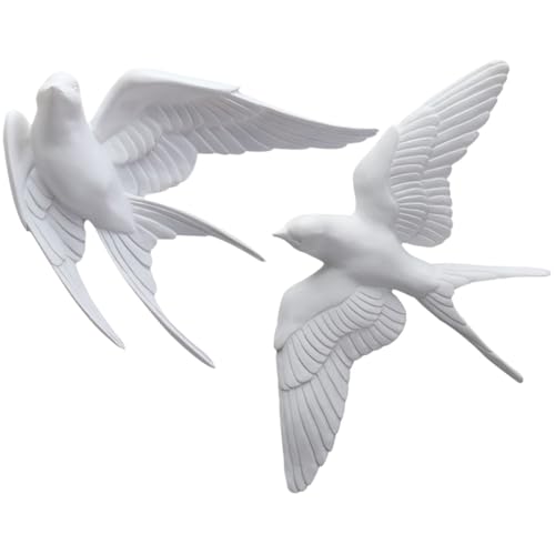 Oiseaux 3D en résine blanche pour rompre la monotonie d'une entrée sans relief