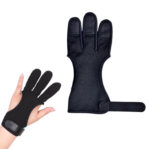 UENXRXE 1 Guantes de Tiro con Arco con Diseño de 3 Dedos, Guante Protector de Tiro con Arco, Guante de Tiro con Flecha Guante de Tiro de Cuero Adecuado para Niños, Adolescentes, Adultos, Principiantes