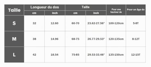 M&Catree Gilet de Protection Moto pour Enfants, Protecteur de Le Dos et la Poitrine pour Vélo, Ski, Scooter, Planche à roulettes - Noir, L – vue 2