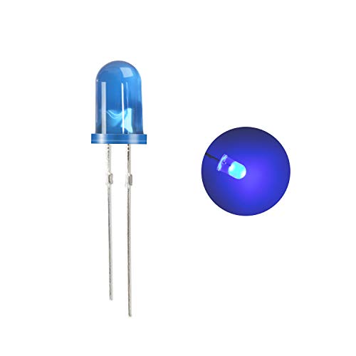 Tech Deals 🔥 DiCUNO 100pcs 5mm Blue Bi-pin Light Emitting Diode, Round Super Bright LED for DIY LED Projects (Light Color: Blue)
