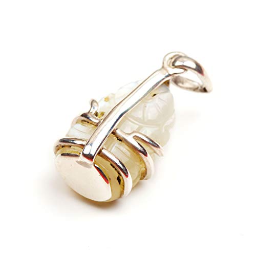 Pendentif pierre de lune naturelle Ganesh argent 925 anti-stress