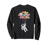 astronauta holding planet balloons space adventure per bambini felpa
