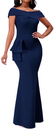 Image of VisiChenup Elegant Formal Dresses for Women Sexy Cocktail Wedding Guest Evening Party Long Maxi Dress