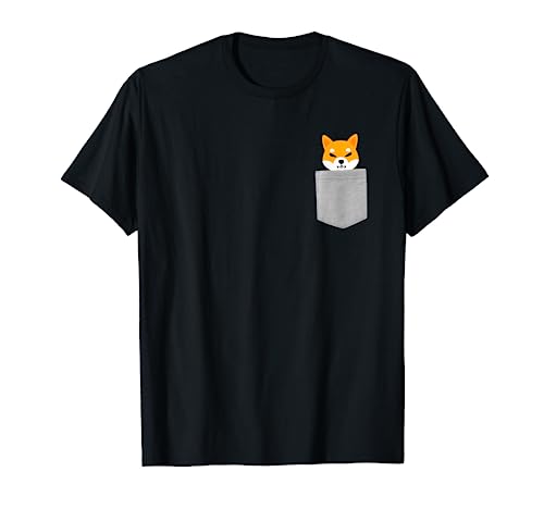 Shiba Inu Pocket Funny Blockchain Crypto HODL Coin Lover T-Shirt, Black