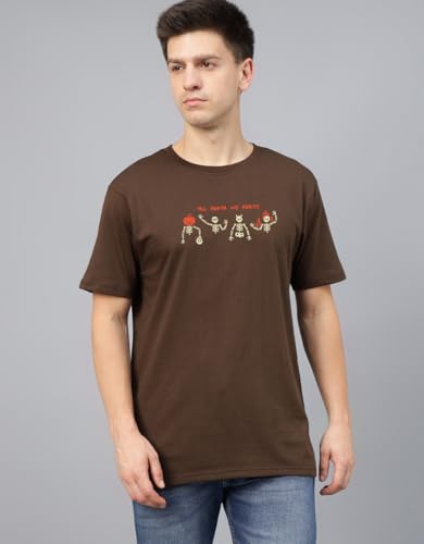 Image of Veirdo Men's T-Shirt Regular Fit Round Neck Pure Cotton Half Sleeve Graphics Printed T-Shirt Different Size Range S to 2XL