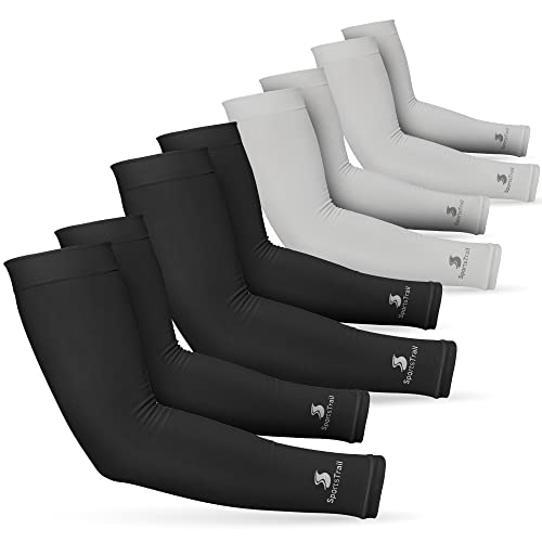 Image of SportsTrail Cooling Arm Sleeves for Men & Women - Breathable, UV Sun Protection, Sports Arm Sleeves for Women, Men & Youth