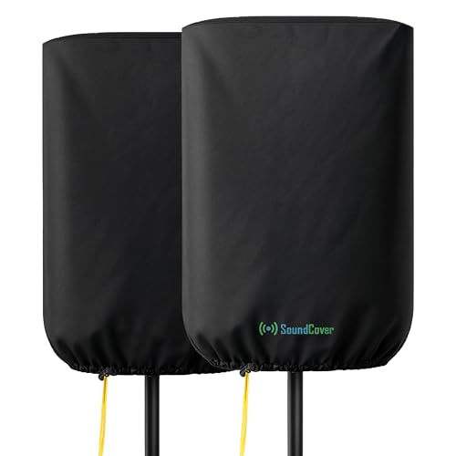 SoundCover Professional Grade 600D Protective Cover for Stand Mounted 8" PA/DJ Powered Speaker - Black - Includes a 420D Storage Bag and reinforced yellow Paracord 700 draw cord by SoundCover - Used condition - US$20.05