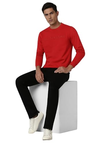Image of Van Heusen Men's Embroidered Premium Cotton Full Sleeve Regular Fit Sweatshirt | Effortless Styling | Premium Cotton Blend