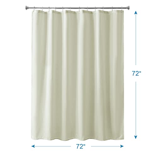 Image of Amazer Ivory Shower Curtain Liner, Ivory Fabric Shower Liner, 2-in-1 Bathroom Shower Curtain and Liner, 12 Grommet Holes, Water Proof, Machine Washable, Hotel Quality, 72 x 72 Inches