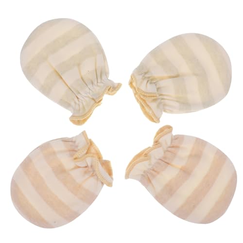 FRCOLOR 4-Pack Newborn Mittens for Baby Boys and Girls Breathable Cotton No-Scratch Infant Mitts Soft Hand Covers for Newborns Unisex Baby Accessories