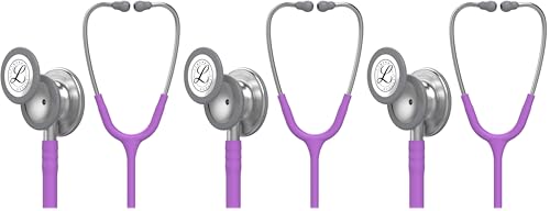 Image of 3M Littmann Classic III Monitoring Stethoscope, 5832, More Than 2X as Loud, Weighs Less, Stainless Steel Chestpiece, 27 inch Lavender Tube (Pack of 3)