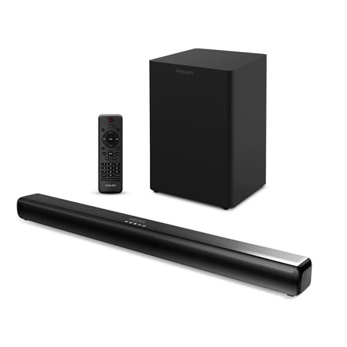 Image of Philips TAB4330 /94 320W Soundbar Bluetooth 2.1 Ch, 8 inch Wired Subwoofer, Dolby Audio Soundbar for Smart TV, LED Display, Remote Control HDMI ARC, USB, AUX, Home Theatre Sound System