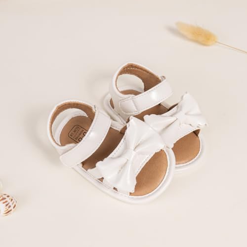 Image of CENCIRILY Infant Baby Girls Boys Sandals Summer Beach Outdoor Bowknot Soft Rubber Sole Toddler Princess Dress Flats Walking Shoes
