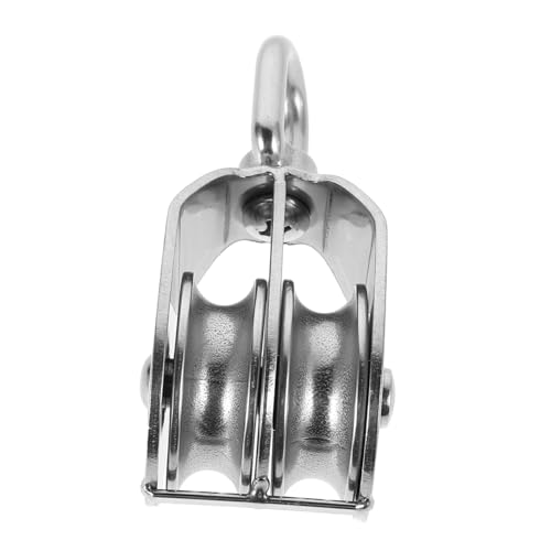 INOOMP Polea De Encordado para Red De Pesca De Acero Inoxidable Polea De Levantamiento De Pesas Poleas para Levantamiento De Pesas Rueda De Cable De Acero Inoxidable Giratorio Acero