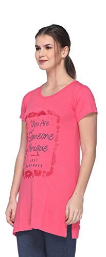 Image of In Love Women's Printed Cotton Plus Size Longline T-Shirt Half Sleeve with Pockets Pack of 2