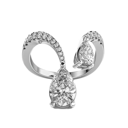 Bague moissanite argent 925 Duo Eternity cadeau de luxe fait main LKJR_0480
