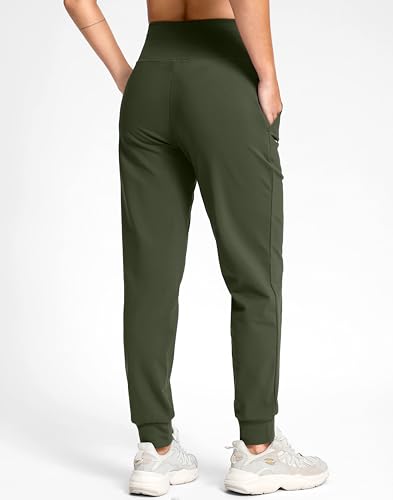 Image of G Gradual Women's Fleece Lined Joggers with Zipper Pocket Water Resistant Running Hiking Pants Winter Warm Thermal Sweatpants