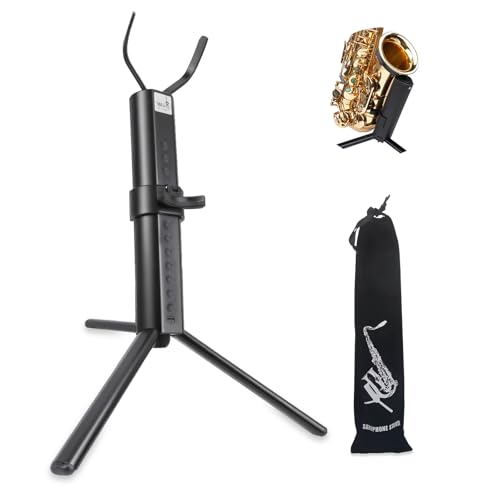 ZLXHDL Saxophone Stand, Metal Foldable Leg Sax Stand with Carrying Bag, Telescopic Portable...