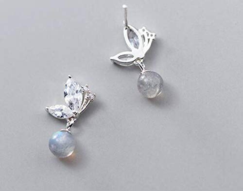 Boucles d'oreilles lune papillon diamant S925 cadeau idéal - 6
