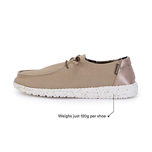 Image of Hey Dude Wendy Women's Casual Slip-On Shoe - Comfort and Lightness - Ergonomic Memory Foam Insole - Designed in Italy and California, Nougat, 9 US