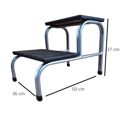 Escada Escadinha Para Obeso 2 Degraus Prata Maca e Depilação Estética