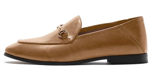 Image of Women's Cow Leather Slip On Loafers Metal Decoration Flat Mules
