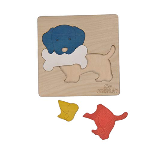 Ekoplay DOG WITH BONE ’S Wooden Puzzles For Kids, 4 Piece Jigsaw Puzzle thumb #2