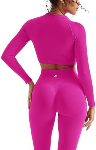 SUUKSESS Women 2 Piece Workout Sets Hidden Scrunch Hip Lifting Se...