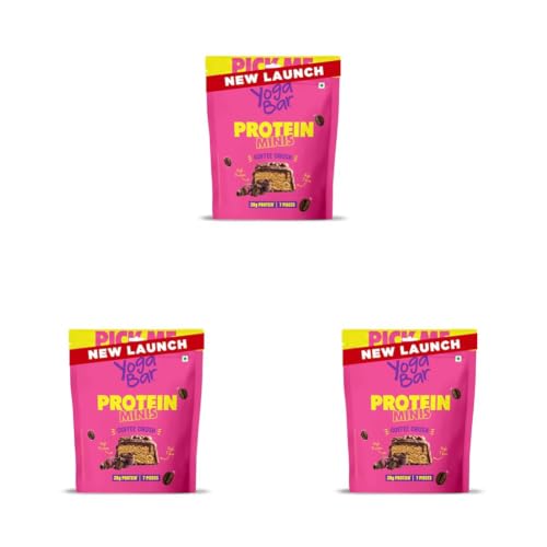 Image of Yogabar Protein Minis, 4g Protein Bar (7 Bars, Coffee Crush) | Dark Chocolate Bar with no Trans Fat | Healthy Snacks for Kids & Adults | Goodness of Peanuts | Rich in Protein & Fiber (Pack of 3)