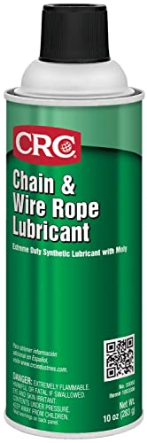 CRC Chain And Wire Rope Lubricant, 10 Wt Oz, Extreme Duty Synthetic Lubricant With Moly, Aerosol Spray