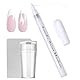 3D Nagellack Stift Set - French Weißer Nagellack Nagelkunststift Nail Art Stamper Nagelstempel Werkzeugset Doppelend Silikon Nagel Stempel Kit mit Schaber Nagel für Stamping & Französische Tip