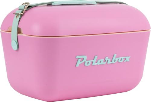 Glacière 20L Rose Pop - Logo et Sangle Vert POLARBOX