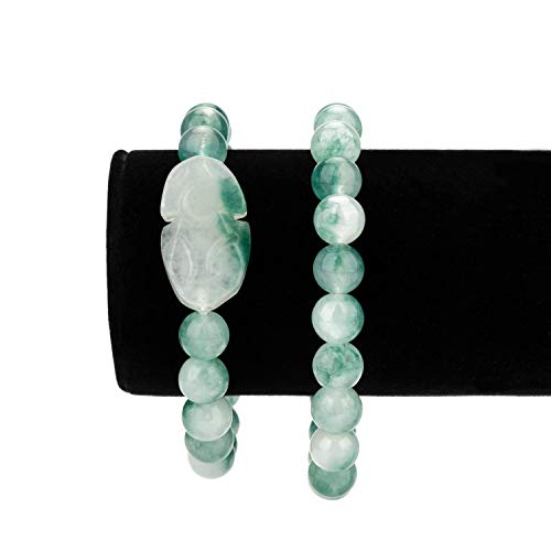 Image of ZenBless Fengshui Porsperity Jade Bracelet Lucky Charm Feng Shui Black Obsidian Wealth Bracelet Gift for Men Women with Gold Plated Pi Xiu Pi Yao Attract Wealth Good Luck(Green)