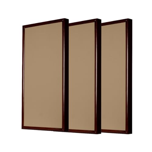 Image of Timber Acoustics Soundproofing Wooden Frame Acoustic Panels, Rockwool Safe 'n' Silent Pro. (WALNUT) [SET OF 3] (Dark Beige, 2'X4'X3 inch)