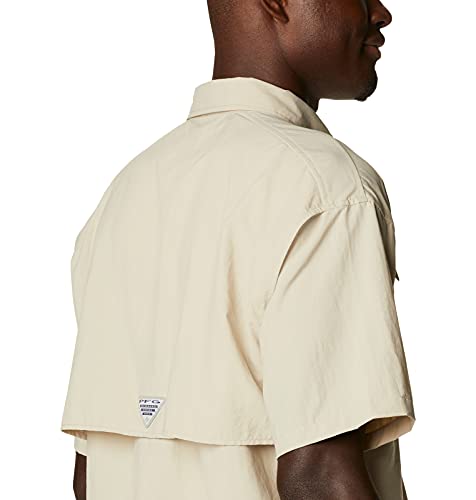 Columbia Camisa masculina Bahama II UPF 30 manga curta PFG pesca, fóssil/realtree Edge, PP
