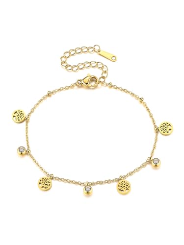 JSDDE Bracelet Femme Or à Chaîne Maille Fine en Acier Inoxydable Bracelet Gourmette Femmes...