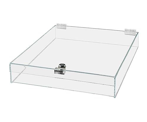 Locking Display Case Showcase Display Acrylic Display Case with Lock and Key Clear Countertop Display with Hinged Lid for Retail Collectibles and Figures by Marketing Holders