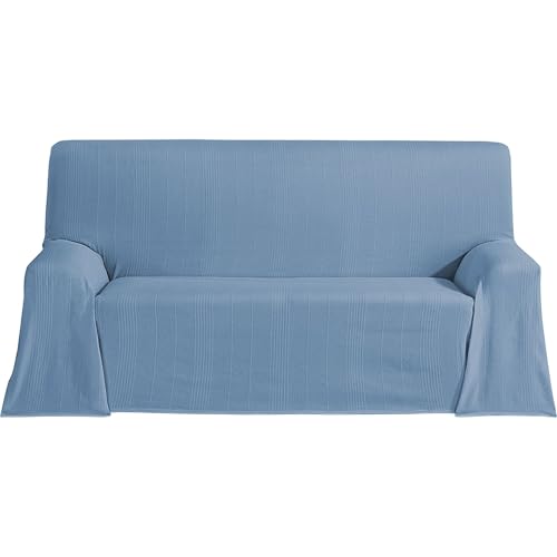 ECOMMERC3 | Foulard Multiusos Tamaño 130x180 cm - Colcha Multiusos Color Azul Cubrecama Decorativas para Sofá, Cama - Jarapa Sofá o Cama Protector Ligero y Elegante