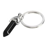 Healvian 1 Pieza Llavero hexagonal cuarzo cristales Embellecimiento Pulido Accesorio estojos escolares tamishome gala colgante de llave decoración llavero decorativo de cristal