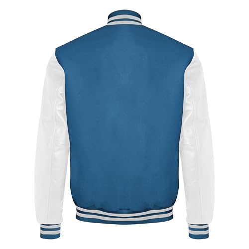 Image of Red And Black Letterman Jacket Men - Mens Black Varsity Letterman High School Baseball Bomber Jacket