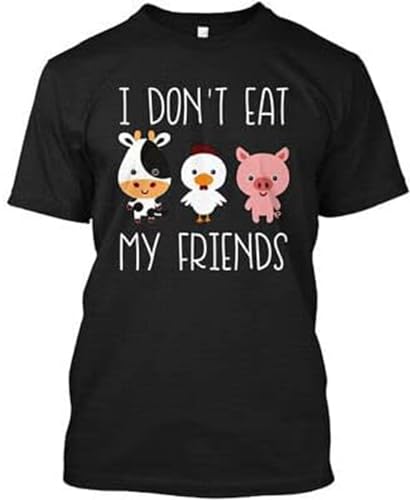 I Dont Eat My Friends Vegetarian - Dont Mens T-Shirt Black Size L