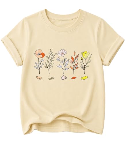 Image of Toddler Girls Clothes T-Shirt Short Sleeve Graphic Tee Cartoon Dinosaur 2-6T Girl Shirt Summer