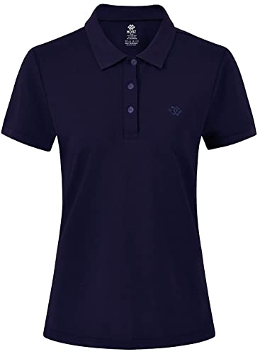 AjezMax Damen Golf Poloshirt Kurzarm Piqué Polohemd Atmungsaktiv Golf Polo...