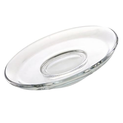 VALICLUD Plato de Vidrio Transparente Redondo Posavasos para Taza de Té Resistente y Práctico para Hogar Bar y Restaurante Diseño para Proteger Superficies Reutilizable