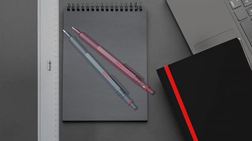 Image of Rotring Ball Point Pen 1.0mm Medium Point Black Ink Choctruffle All Metal Body Hexagonal Barrel Non-Slip Knurled Grip Refillable 600 Series