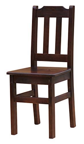 k koma Massivholz Stuhl aus Kiefernholz in Nuss-Optik – Neu für Restaurant und Hotel