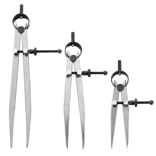 LDHHYH 3 Pack Adjustable Spring Wing Divider, 4/6/8 Inch Steel Lockable Divider Wing Compass, Precision Compass Geometry Tool for Drawing Drafting Woodworking Leather Craft