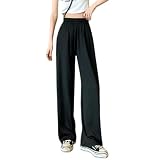 [moxixom] ワイドパンツ レディース ストレート ガウチョパンツ ロングパンツ WKT001blk-blk-L
