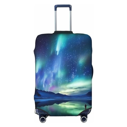 Luggage Cover Protector Washable Stretch Suitcase Protector Northern Lights Suitcase Cover Anti-Scratch Travel Baggage Covers Fits 18-32 Inch Luggage Protectors, Medium, Black