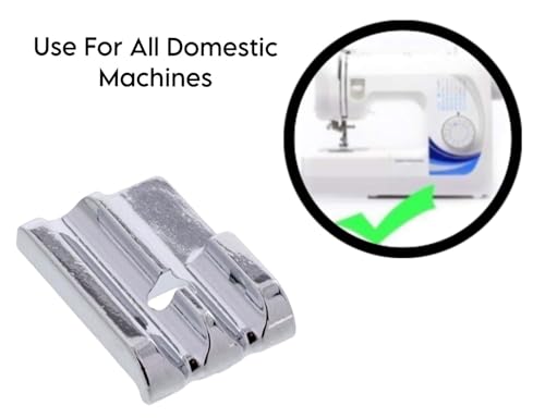 Image of ZENITH Piping Double Welting Pressure Foot Snap on Type for Automatic Electric Low Shank Sewing Machines Suitable for Usha Janome Brother Singer etc Steel Finish (Piping)